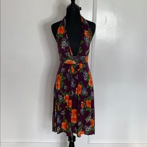 Free People Hawaiian Flower Halter Dress, XS